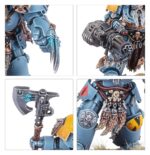 WOLF GUARD TERMINATORS SPACE WOLVES. La Guardia del Lobo adorna sus armaduras Exterminador con tótems y distintivos de honor cosechados a lo largo de años de batalla. Luchan en la punta de lanza de los asaltos, buscando ansiosamente la gloria mientras matan con asombrosa habilidad, con el fuego enemigo rebotándoles en la armadura y la tierra temblando a su paso. Con este kit multicomponente de plástico puedes montar cinco Exterminadores de la Guardia del Lobo, infantería pesada de élite para tus ejércitos de Lobos Espaciales de Warhammer 40,000. Equipados con gruesas armaduras y las mejores armas disponibles, son un martillo pilón en tu arsenal. La Guardia del Lobo puede soportar una enorme cantidad de fuego mientras destroza incluso a los enemigos más duros.