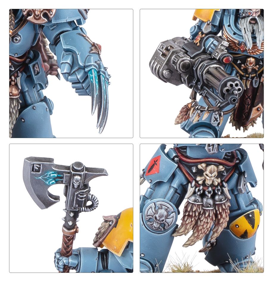 Wolf guard terminators space wolves. La guardia del lobo adorna sus armaduras exterminador con tótems y distintivos de honor cosechados a lo largo de años de batalla. Luchan en la punta de lanza de los asaltos, buscando ansiosamente la gloria mientras matan con asombrosa habilidad, con el fuego enemigo rebotándoles en la armadura y la tierra temblando a su paso. Con este kit multicomponente de plástico puedes montar cinco exterminadores de la guardia del lobo, infantería pesada de élite para tus ejércitos de lobos espaciales de warhammer 40,000. Equipados con gruesas armaduras y las mejores armas disponibles, son un martillo pilón en tu arsenal. La guardia del lobo puede soportar una enorme cantidad de fuego mientras destroza incluso a los enemigos más duros.