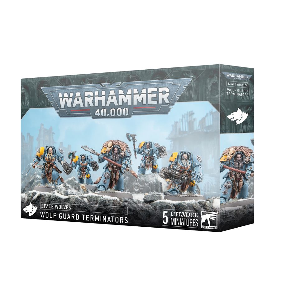 Wolf guard terminators space wolves. La guardia del lobo adorna sus armaduras exterminador con tótems y distintivos de honor cosechados a lo largo de años de batalla. Luchan en la punta de lanza de los asaltos, buscando ansiosamente la gloria mientras matan con asombrosa habilidad, con el fuego enemigo rebotándoles en la armadura y la tierra temblando a su paso. Con este kit multicomponente de plástico puedes montar cinco exterminadores de la guardia del lobo, infantería pesada de élite para tus ejércitos de lobos espaciales de warhammer 40,000. Equipados con gruesas armaduras y las mejores armas disponibles, son un martillo pilón en tu arsenal. La guardia del lobo puede soportar una enorme cantidad de fuego mientras destroza incluso a los enemigos más duros.