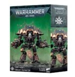 CHAOS KNIGHTS: KNIGHT RUINATOR. Los Caballeros Portarruinas cargan contra las líneas enemigas en medio de ardientes ráfagas de llamas malditas y salvas de misiles pulsoterror. Fijan su objetivo en un solo oponente o grupo hasta destruirlo, para a continuación avanzar hacia el siguiente. Estos ingenios de guerra dejan tras de sí un sendero de devastación por el que sus camaradas pueden seguirles hasta el mismo corazón de las posiciones enemigas. Con este kit multicomponente de plástico puedes montar un poderoso Caballero del Caos en una de sus cuatro configuraciones distintas para tu ejército de Caballeros del Caos de Warhammer 40,000. También puedes desplegarlo como Descastado aliado en ejércitos de Marines Espaciales del Caos, Guardia de la Muerte, Hijos del Emperador, Mil Hijos o Devoradores de Mundos. El Caballero Portarruina se especializa en causar el máximo daño a corto alcance, pero montes la clase que montes, traerá consigo un arsenal de armas tremendamente potentes. Una sola de estas poderosas máquinas de guerra es capaz de cambiar el curso de cualquier batalla. Tienes diferentes máscaras retorcidas, cadenas, tubos, púas y cuernos opcionales para crear una máquina de maldad verdaderamente única.
