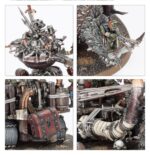 SPESRHEAD: OGOR MAWTRIBES–SCRAPGLUTT. Los Zampasobras rastrean los campos de batalla abandonados y las chatarrerías, empujados por la obsesión de un cazador ogor de fabricar trampas de lo más creativas. Cualquier pieza útil recogida por unos gnoblars entusiastas puede ser reutilizada como armadura o arma para la banda. Si quieres arrasar por los Reinos Mortales devorando todo a tu paso, esta caja es la forma perfecta de empezar una nueva colección de Mascatribus Ogors o de ampliar tu ejército de Warhammer Age of Sigmar, y resulta más económica que comprar los kits por separado. Un corpulento y astuto Trampero, junto a su séquito compuesto por un imponente Dientes de Sable Gélidos y un puñado de ingeniosos gnoblars, lidera a los Zampasobras. Tras él marchan ocho demoledores Tripasduras, una unidad de Gnoblars lista para capturar objetivos, y un Tirasobras Gnoblar que lanza chatarra metálica sobre tus enemigos. Estas miniaturas conforman una fuerza completa de Punta de lanza, lo que significa que podrás lanzarte a jugar partidas tácticas e intensas desde el primer momento. Dos de los Tripasduras también pueden montarse como campeones Jefes Tripasduras, otros dos como Eructadores Tripasduras y dos más como Portadores de la Mascarruna con la opción de tres sombreretes distintos para el estandarte. Las cabezas, escudos ventrales y armas pueden intercambiarse entre todos los Tripasduras. Hay distintas opciones decorativas para los cuernos del Tirasobras, que también puede montarse como Escupehierros. La unidad de Gnoblars cuenta con 13 cabezas intercambiables entre todos los cuerpos del kit.