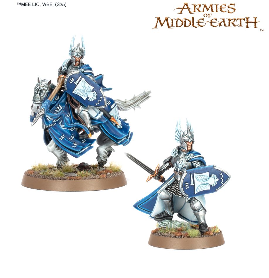 Middle-earth sbg: prince imrahil of dol amroth. El príncipe imrahil es el señor de dol amroth, el cuñado de denethor y un guerrero con una destreza, valor y honor incomparables. Es imrahil quien responde sin dudarlo a la llamada de minas tirith, reúne a los ejércitos de los feudos de gondor y cabalga hacia la defensa de la ciudad blanca. Él es quien lidera la carga desde las puertas de minas tirith en socorro de aragorn y éomer, contribuyendo de manera decisiva a la victoria en los campos del pelennor. Con este kit multicomponente de plástico puedes montar al prince imrahil, tanto a pie como a caballo, para tus ejércitos de grief of éomer, the fiefdoms, defenders of the pelennor o men of the west en middle-earth strategy battle game. Uses la versión que uses, este héroe inspirador es el líder ideal para tus fuerzas de caballeros. El kit contiene 31 piezas de plástico, 1 peana redonda citadel de 40 mm y 1 peana redonda citadel de 25 mm. Las miniaturas se proporcionan sin montar ni pintar. Recomendamos usar pegamento para plástico citadel y pinturas citadel colour. Encontrarás las reglas para usar al prince imrahil of dol amroth en ejércitos de the fiefdoms en la publicación armies of middle-earth, disponible por separado. Encontrarás las reglas para usarlo en ejércitos de grief of éomer, defenders of the pelennor y men of the west en la publicación armies of the lord of the rings™, también disponible por separado.