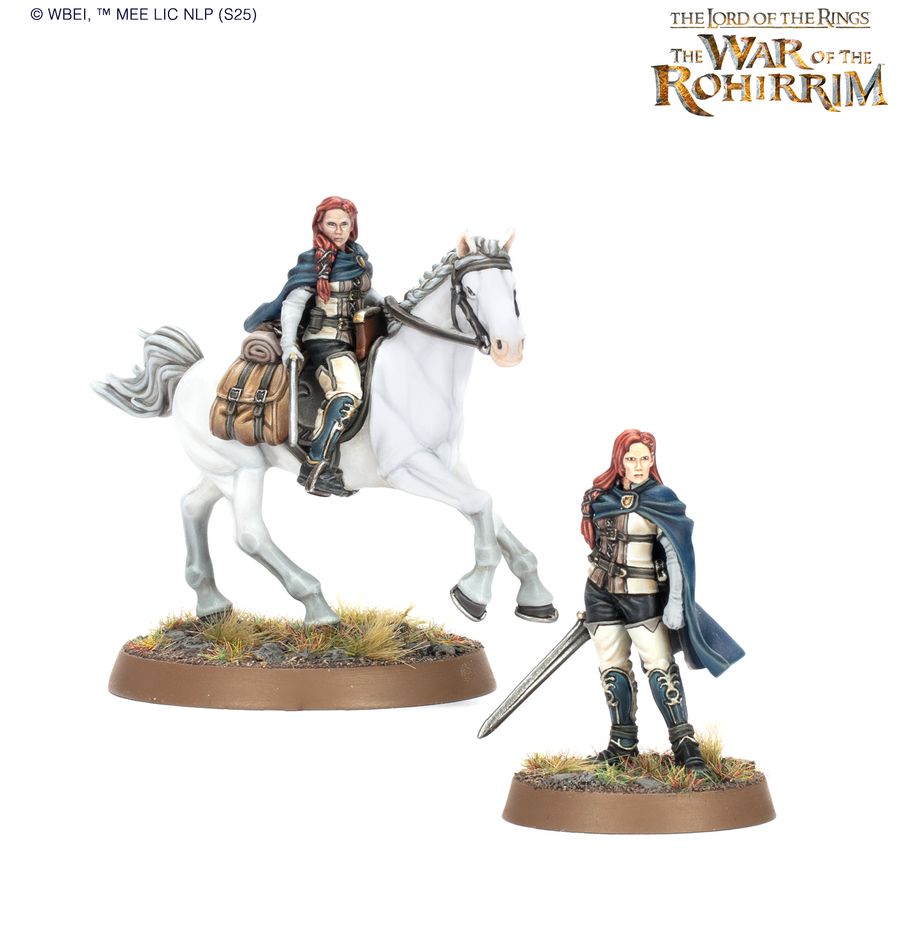 Middle-earth sbg: héra daughter of helm. Héra, la hija de helm, es una joven brava y testaruda que aprendió a montar a caballo antes que a andar. No tiene ningún interés en sentar la cabeza; prefiere vivir una vida de aventuras y emociones fuertes. Cuando el ejército de wulf ataca edoras, héra protege a su pueblo de la invasión y se encarga de que todos aquellos incapaces de luchar logren huir de la ciudad y guarecerse en el santuario de cuernavilla. Con este kit multicomponente de plástico puedes montar a héra, tanto a pie como a caballo, para tus fuerzas de army of edoras en middle-earth strategy battle game. Como hija de rohan, es letal en combate, y luchar a lomos de ashere amplía muchísimo su rango de amenaza. Puede montarse con o sin capa y está equipada con armadura, espada y un spyglass con el que detectar la presencia de enemigos ocultos. El kit contiene 38 piezas de plástico, 1 peana redonda citadel de 40 mm y 1 peana redonda citadel de 25 mm. Las miniaturas se proporcionan sin montar ni pintar. Recomendamos usar pegamento para plástico citadel y pinturas citadel colour.