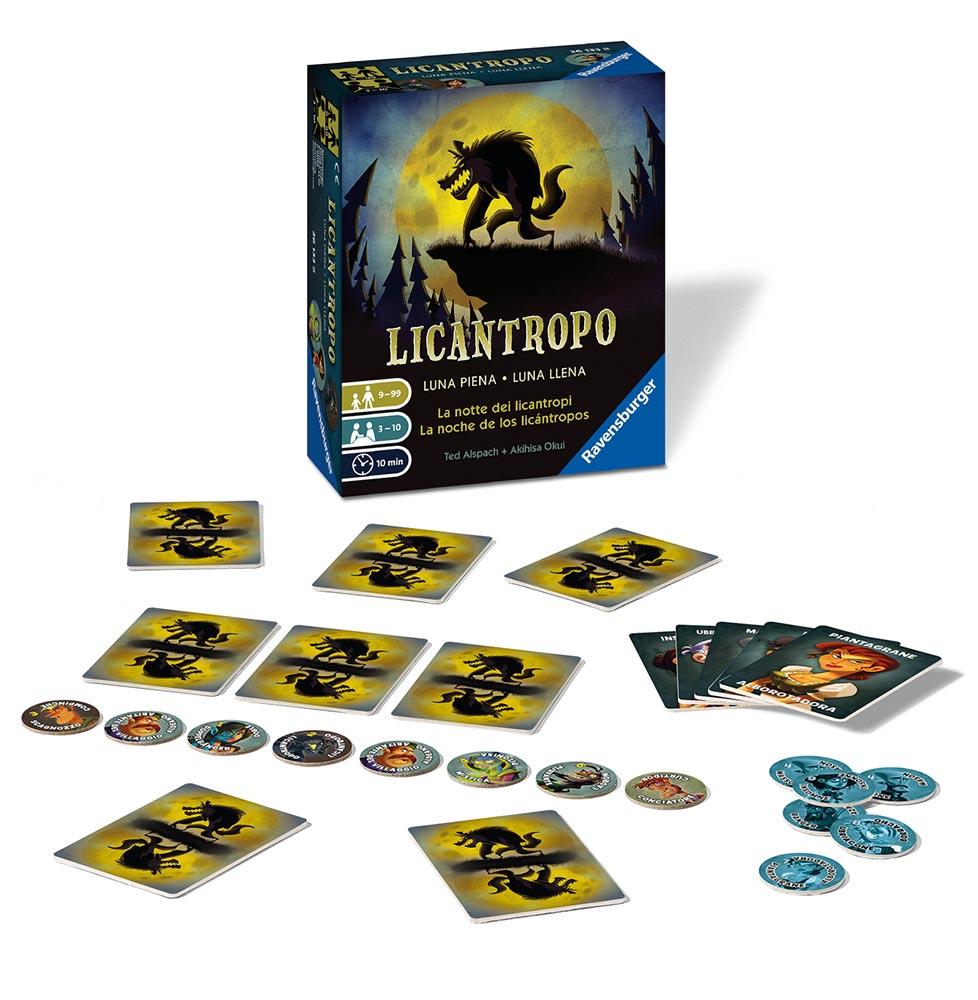 Licantropo - luna llena jdm. Tú eliges con cuál de las 16 cartas de rol quieres jugar. Cada jugador recibe una carta de rol para jugar en secreto. Una partida dura siempre 1 noche y 1 día: al final del día, todos los jugadores votan para indicar quién podría ser un licántropo. El jugador que recibe más votos es «eliminado», y su facción pierde! Es un juego de cartas rápido y emocionante donde cada jugador tomará un papel: uno de los hombres lobo, la artera follonera, la servicial vidente o cualquier otro de una docena de personajes diferentes, cada uno con una habilidad especial. ¡diviértete en grupo con este divertido juego de roles ocultos! En licántropo, cada jugador tomará el papel de un aldeano, un hombre lobo o un personaje especial. Deberéis adivinar quienes son los hombres lobo y matar al menos uno si deseáis ganar… ¡a no ser que os hayáis transformado en hombre lobo! En una única mañana, tu pueblo va a tener que decidir quién es un hombre lobo… ¡porqué lo único que necesitáis es encontrar a un hombre lobo para ganar!  licántropo: luna llena (anteriormente conocido como "una noche: el hombre lobo") es tan rápido, divertido y adictivo, que querréis jugar una y otra vez, y es que no habrá nunca dos partidas iguales.