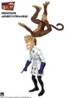 EARTWORM JIM FIGURA WAVE 1: PROFESSOR MONKEY-FOR-A-HEAD 28 CM. Este científico loco se ha vuelto loco, ¡y no se anda con chiquitas! Puede que el Profesor Mono Por Cabeza no tenga una Batería de los Dioses de repuesto para impulsar un nuevo supertraje, ¡pero eso no le impide crear nuevos y traicioneros inventos! Aunque el mono injertado en la cabeza del Profesor es fácil de llevar y le encanta tomarle el pelo, el Profesor es ferozmente protector con su compañero simiesco, que le permite escapar de casi cualquier situación gracias a sus habilidades para trepar. Dos increíbles figuras de acción en una, la nueva figura de acción del Profesor Mono Por Cabeza de ADN Premium a escala 1/12 mide aproximadamente 11« de alto (5,5» de humano, 5,5" de mono).