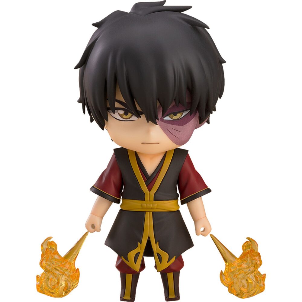 Zuko avatar: la leyenda de aang nendoroid. Good smile company introduce en su colección nendoroid la figura articulada del maestro zuko basado en la serie de animación "avatar: the last airbender". La figura incluye 3x placas faciales intercambiables (sonriente, desafiante y serio), 2x efectos de fuego, 2x espadas, otras partes opcionales para diversas poses y 1x base transparente para su exhibición. Mide aproximadamente 10 cm de altura y está fabricada en pvc y abs.
