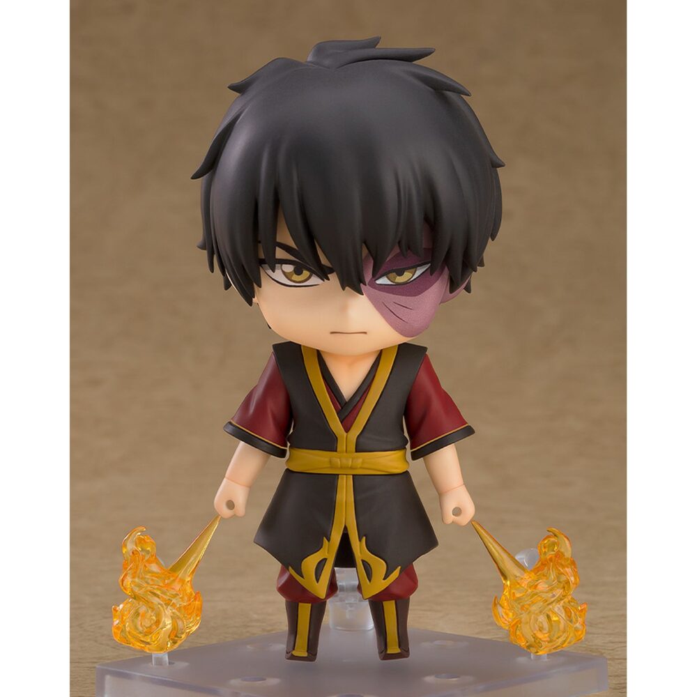 Zuko avatar: la leyenda de aang nendoroid. Good smile company introduce en su colección nendoroid la figura articulada del maestro zuko basado en la serie de animación "avatar: the last airbender". La figura incluye 3x placas faciales intercambiables (sonriente, desafiante y serio), 2x efectos de fuego, 2x espadas, otras partes opcionales para diversas poses y 1x base transparente para su exhibición. Mide aproximadamente 10 cm de altura y está fabricada en pvc y abs.