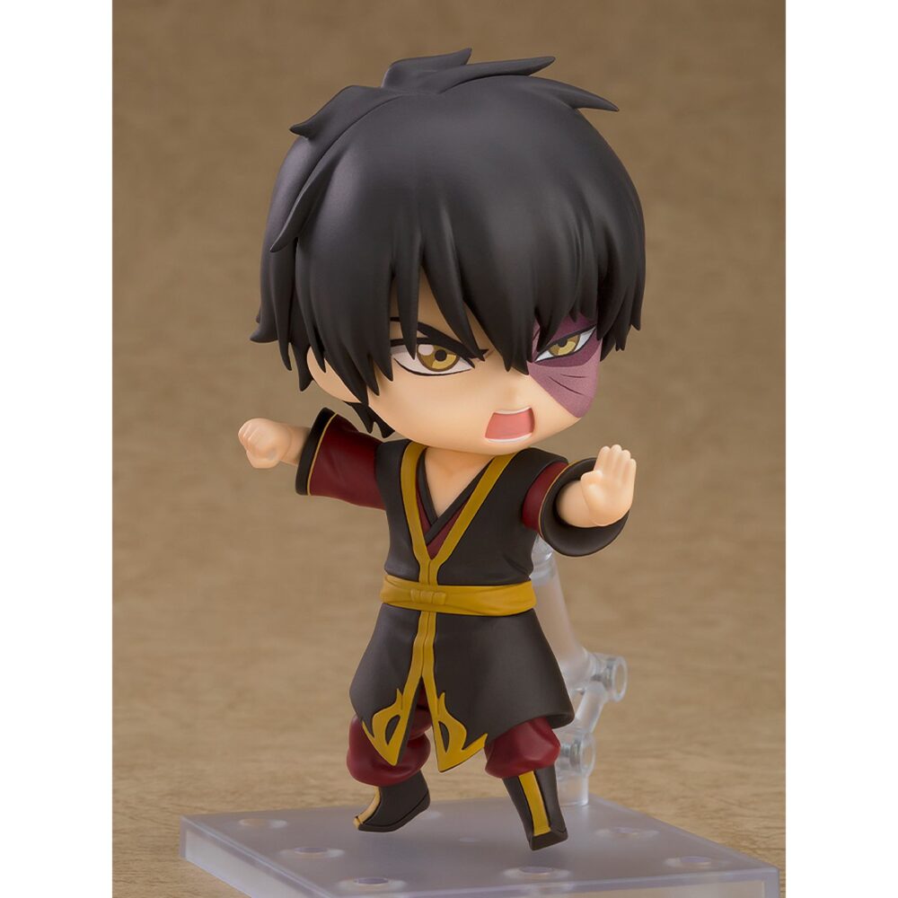Zuko avatar: la leyenda de aang nendoroid. Good smile company introduce en su colección nendoroid la figura articulada del maestro zuko basado en la serie de animación "avatar: the last airbender". La figura incluye 3x placas faciales intercambiables (sonriente, desafiante y serio), 2x efectos de fuego, 2x espadas, otras partes opcionales para diversas poses y 1x base transparente para su exhibición. Mide aproximadamente 10 cm de altura y está fabricada en pvc y abs.