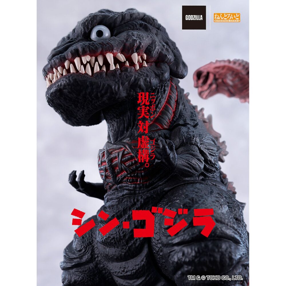 Shin godzilla 2016 nendoroid. Good smile company incorpora a su colección nendoroid la figura de godzilla basada en su imponente aparición en la película "shin godzilla" de 2016. Esta figura de aproximadamente 10 cm incluye diversas piezas intercambiables para recrear poses icónicas: 2x placas faciales con mandíbula cerrada y abierta, 2x reguladores dorsales intercambiables, 1x efecto de regulación térmica y 1x efecto de llama explosiva. Se presenta pintada detalladamente, totalmente articulada y con base expositora transparente incluida.