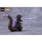 SHIN GODZILLA 2016 NENDOROID. Good Smile Company incorpora a su colección Nendoroid la figura de Godzilla basada en su imponente aparición en la película "Shin Godzilla" de 2016. Esta figura de aproximadamente 10 cm incluye diversas piezas intercambiables para recrear poses icónicas: 2x placas faciales con mandíbula cerrada y abierta, 2x reguladores dorsales intercambiables, 1x efecto de regulación térmica y 1x efecto de llama explosiva. Se presenta pintada detalladamente, totalmente articulada y con base expositora transparente incluida.