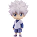 KILLUA ZOLDYCK: HUNTER EXAM HUNTER X HUNTER NENDOROID. Good Smile Company introduce en su línea Nendoroid la figura de Killua Zoldyck, inspirada en su personaje del anime "Hunter x Hunter", vestido para realizar el Examen de Cazador. Se incluyen 3x expresiones intercambiables (sonriente, de combate y alegre), además de accesorios como 1x monopatín y otras piezas opcionales para diferentes poses. Mide aproximadamente 10 cm de alto y cuenta con soporte transparente para exposición.