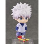 KILLUA ZOLDYCK: HUNTER EXAM HUNTER X HUNTER NENDOROID. Good Smile Company introduce en su línea Nendoroid la figura de Killua Zoldyck, inspirada en su personaje del anime "Hunter x Hunter", vestido para realizar el Examen de Cazador. Se incluyen 3x expresiones intercambiables (sonriente, de combate y alegre), además de accesorios como 1x monopatín y otras piezas opcionales para diferentes poses. Mide aproximadamente 10 cm de alto y cuenta con soporte transparente para exposición.