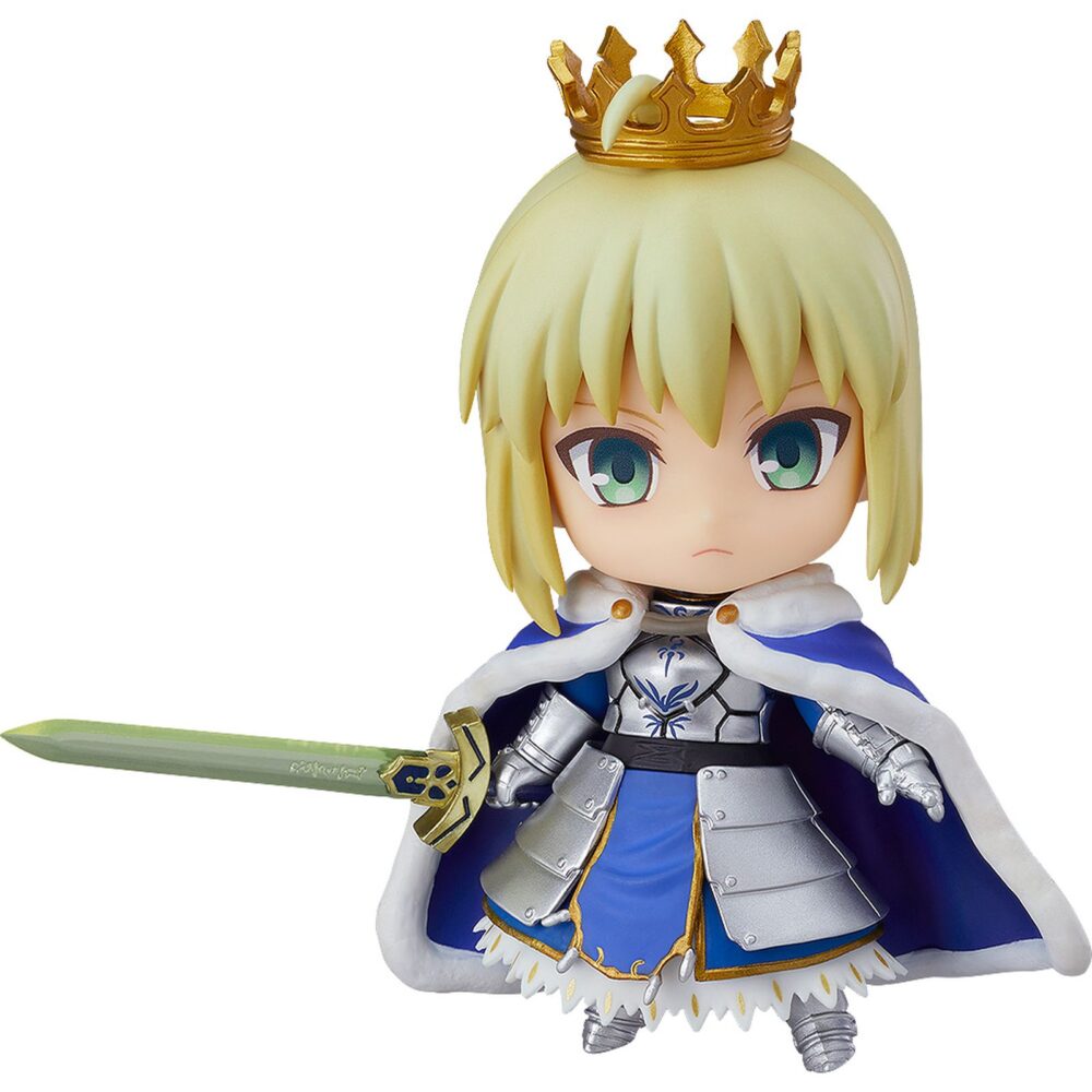 Saber/altria pendragon: true name revealed fate/stay night nendoroid. Good smile company introduce en su colección nendoroid la figura articulada de la heroína saber/altria pendragon en su versión true name revealed, basada en el personaje del videojuego para smartphones "fate grand order". La figura incluye 3x placas faciales intercambiables (galante, gritando y sonriendo amistosamente), 3x de sus poderosas armas (excalibur, avalon y invisible air) y 1x base transparente para su exhibición. Mide aproximadamente 10 cm de altura y está fabricada en pvc y abs.