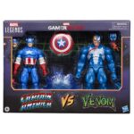 CAPTAIN AMERICA VS VENOM GAMERVERSE MARVEL LEGENDS. Hasbro añade a su línea Gamerverse de la colección Marvel Legends Series este pack doble de figuras de Capitán América y Venom, inspiradas en su aparición como luchadores en el videojuego “Marvel vs Capcom”. Miden 15 cm con un diseño retro y acabado premium.