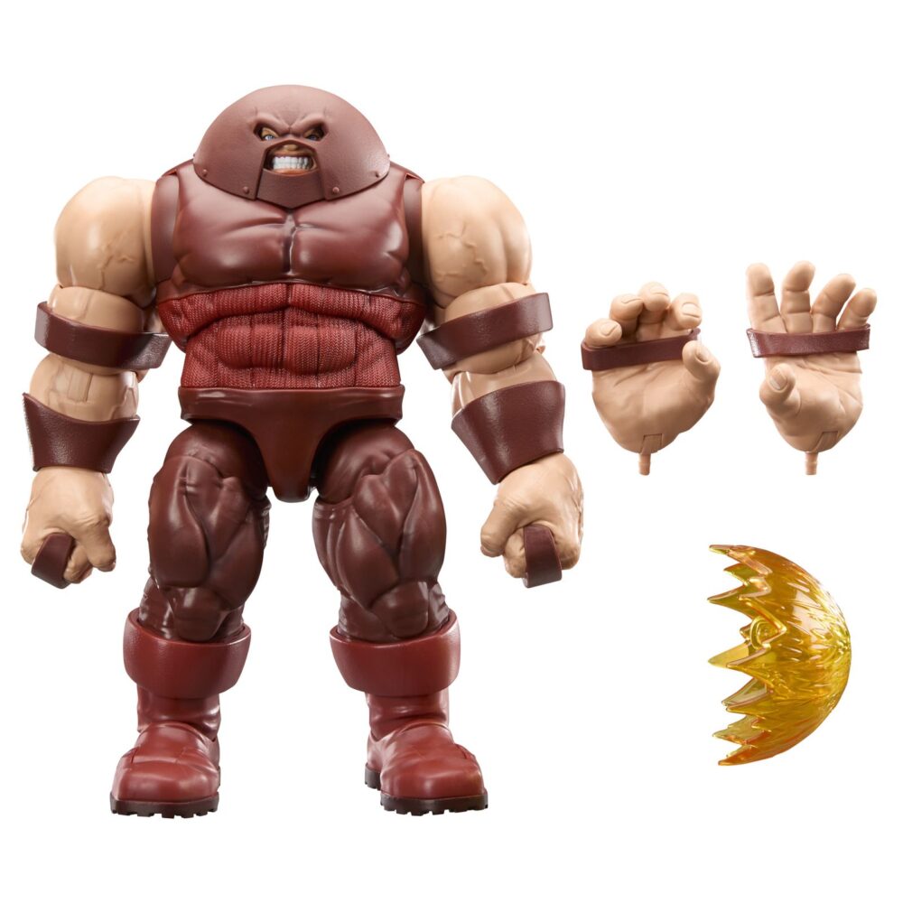 Juggernaut gamerverse marvel legends series. Hasbro incorpora a la línea gamerverse de la colección marvel legends series esta figura articulada de juggernaut basada en su aparición como luchador en la saga de videojuegos "marvel vs capcom". Su altura real alcanza los 22 cm, y ofrece un diseño premium con 20 puntos de articulación que permiten recrear poses dinámicas. Incluye x2 manos alternativas y 1x efecto de golpeo. Se presenta en una caja con ventana con diseño retro. Unidades limitadas.