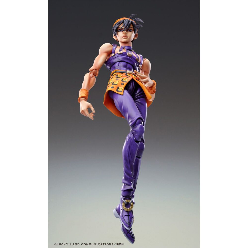 Narancia ghirga & as jojo´s bizarre adventure part 5 chozokado. Medicos entertainment suma a su colección chozokado esta figura articulada de narancia ghirga junto a aerosmith (también conocido como as), su stand con forma de avión de combate. Ambas figuras están inspiradas en su aparición en el anime "jojo's bizarre adventure: golden wind". Narancia mide aproximadamente 14 cm y as 4 cm. Ambas figuras presentan acabados pintados con gran nivel de detalle y múltiples puntos de articulación. Incluyen 8x manos intercambiables, 1x navaja y 1x cuchara para narancia, mientras que aerosmith cuenta con 1x minfigura del piloto smith, 1x efecto de disparos múltiples y 1x hélice adicional. Ambas figuras cuentan con base de exposición y varios accesorios adicionales para recrear diferentes poses.