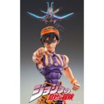 NARANCIA GHIRGA & AS JOJO´S BIZARRE ADVENTURE PART 5 CHOZOKADO. Medicos Entertainment suma a su colección Chozokado esta figura articulada de Narancia Ghirga junto a Aerosmith (también conocido como As), su stand con forma de avión de combate. Ambas figuras están inspiradas en su aparición en el anime "JoJo's Bizarre Adventure: Golden Wind". Narancia mide aproximadamente 14 cm y As 4 cm. Ambas figuras presentan acabados pintados con gran nivel de detalle y múltiples puntos de articulación. Incluyen 8x manos intercambiables, 1x navaja y 1x cuchara para Narancia, mientras que Aerosmith cuenta con 1x minfigura del piloto Smith, 1x efecto de disparos múltiples y 1x hélice adicional. Ambas figuras cuentan con base de exposición y varios accesorios adicionales para recrear diferentes poses.