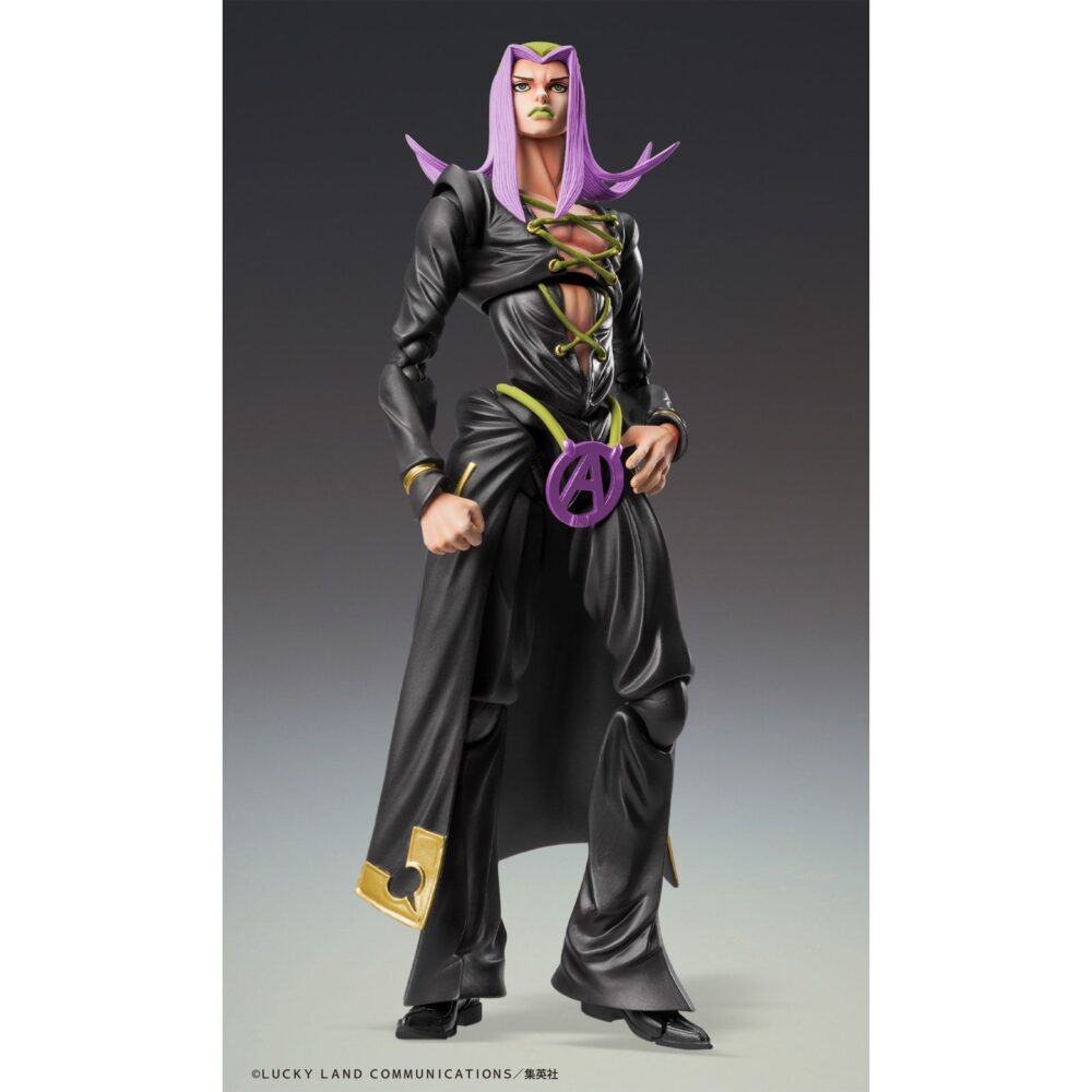 Leone abbacchio black version jojo’s bizarre adventure part 5 chozokado. Medicos entertainment presenta, dentro de la línea chozokado, la figura de leone abbacchio en su versión black, inspirada en el personaje del anime "jojo's bizarre adventure: golden wind". La figura, de aproximadamente 16 cm de altura, está fabricada en pvc y presenta múltiples puntos de articulación para diversas poses. Incluye base para su exhibición.