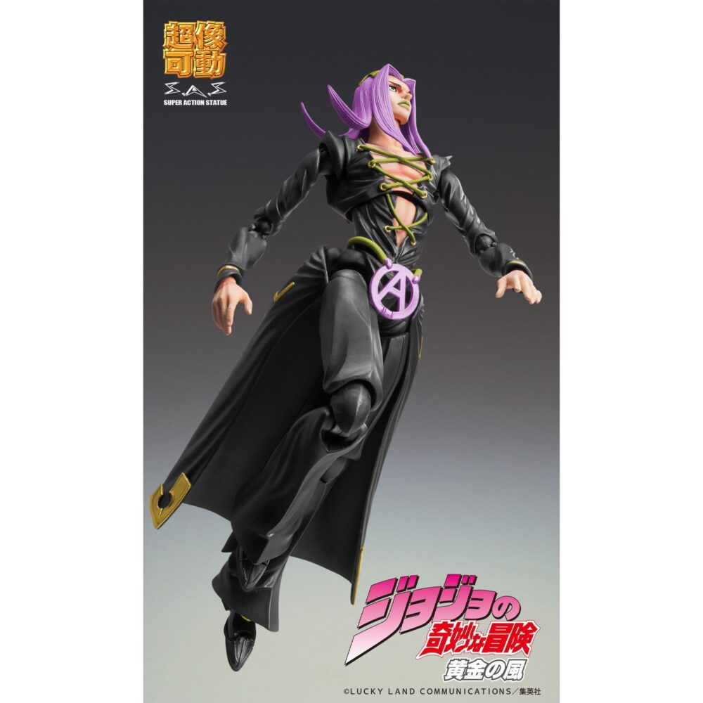 Leone abbacchio black version jojo’s bizarre adventure part 5 chozokado. Medicos entertainment presenta, dentro de la línea chozokado, la figura de leone abbacchio en su versión black, inspirada en el personaje del anime "jojo's bizarre adventure: golden wind". La figura, de aproximadamente 16 cm de altura, está fabricada en pvc y presenta múltiples puntos de articulación para diversas poses. Incluye base para su exhibición.