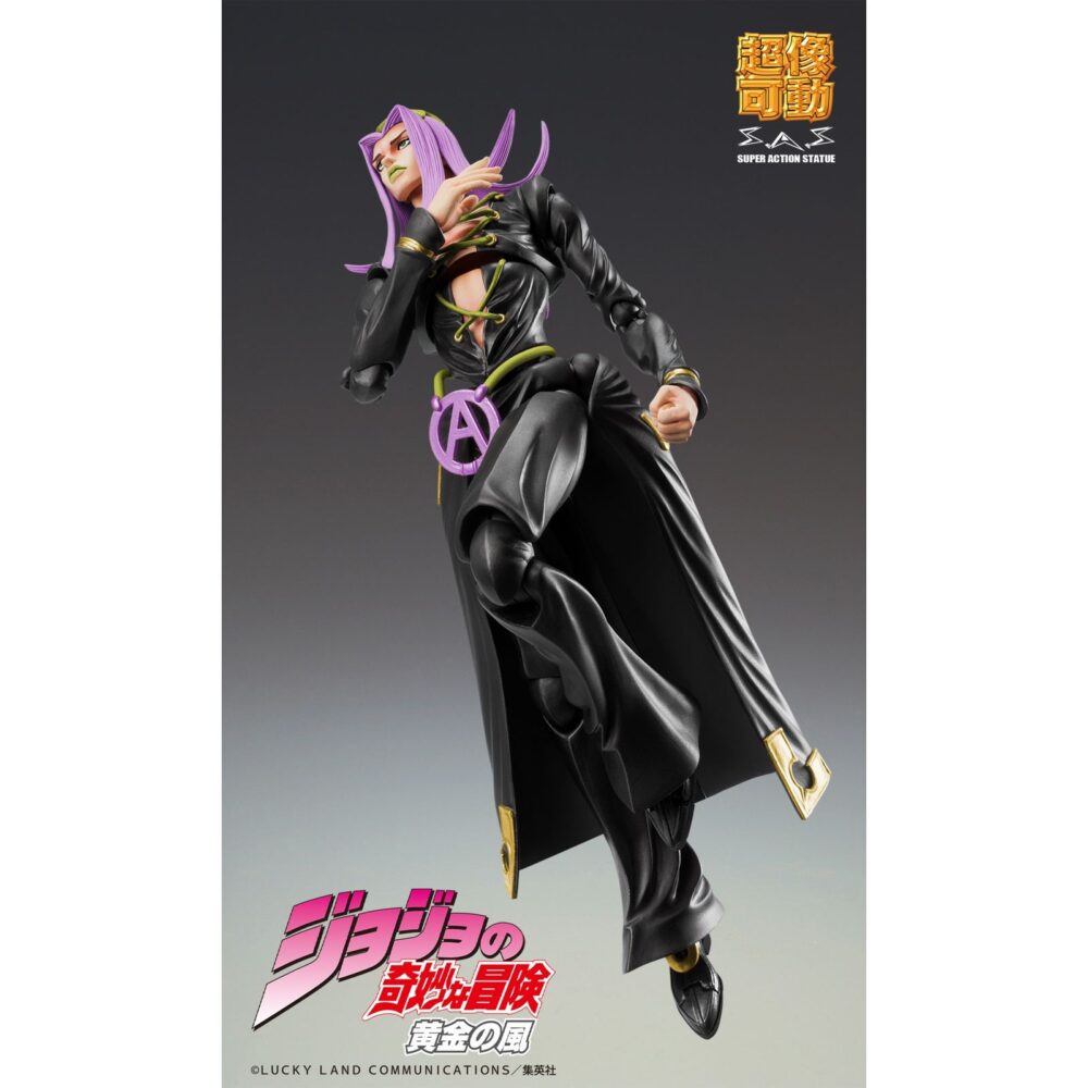Leone abbacchio black version jojo’s bizarre adventure part 5 chozokado. Medicos entertainment presenta, dentro de la línea chozokado, la figura de leone abbacchio en su versión black, inspirada en el personaje del anime "jojo's bizarre adventure: golden wind". La figura, de aproximadamente 16 cm de altura, está fabricada en pvc y presenta múltiples puntos de articulación para diversas poses. Incluye base para su exhibición.