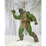 HUNTER LEO TEENAGE MUTANT NINJA TURTLES MIRAGE COMICS. Neca presenta la figura articulada Hunter Leo basada en los cómics originales de "Teenage Mutant Ninja Turtles"  de Mirage Studios. Esta figura mide 18 cm e incluye 1x arco, 1x carcaj para sus armas, 3x flechas, 1x espada, 4x manos intercambiables y 1x cuchillo. Se presenta en una caja con ventana con ilustraciones de Kevin Eastman.
