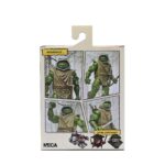 HUNTER LEO TEENAGE MUTANT NINJA TURTLES MIRAGE COMICS. Neca presenta la figura articulada Hunter Leo basada en los cómics originales de "Teenage Mutant Ninja Turtles"  de Mirage Studios. Esta figura mide 18 cm e incluye 1x arco, 1x carcaj para sus armas, 3x flechas, 1x espada, 4x manos intercambiables y 1x cuchillo. Se presenta en una caja con ventana con ilustraciones de Kevin Eastman.