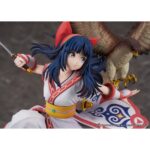 NAKORURU SAMURAI SPIRITS 1/7. Proof presenta la estatua de Nakoruru basada en dicha luchadora de la saga "Samurai Shodown", concretamente en el aspecto que luce en el videojuego de 2019. Tiene una altura de 29,5 cm a escala 1/7. La guerrera Kamubi se muestra blandiendo su espada, Chichi-ushi, sobre una base rocosa junto a su compañero halcón Mamahaha. Está fabricada en PVC y ABS.