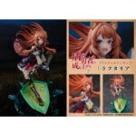 RAPHTALIA THE RISING OF THE SHIELD HERO 1/7. Proof presenta la figura a escala 1/7 de Raphtalia, inspirada en la 2ª temporada del anime "The Rising of the Shield Hero". Esta heroína se presenta en posición de ataque con su vestimenta de batalla, sobre una base en forma de escudo sobre salpicaduras de agua. Mide aproximadamente 27 cm y está fabricada en PVC.