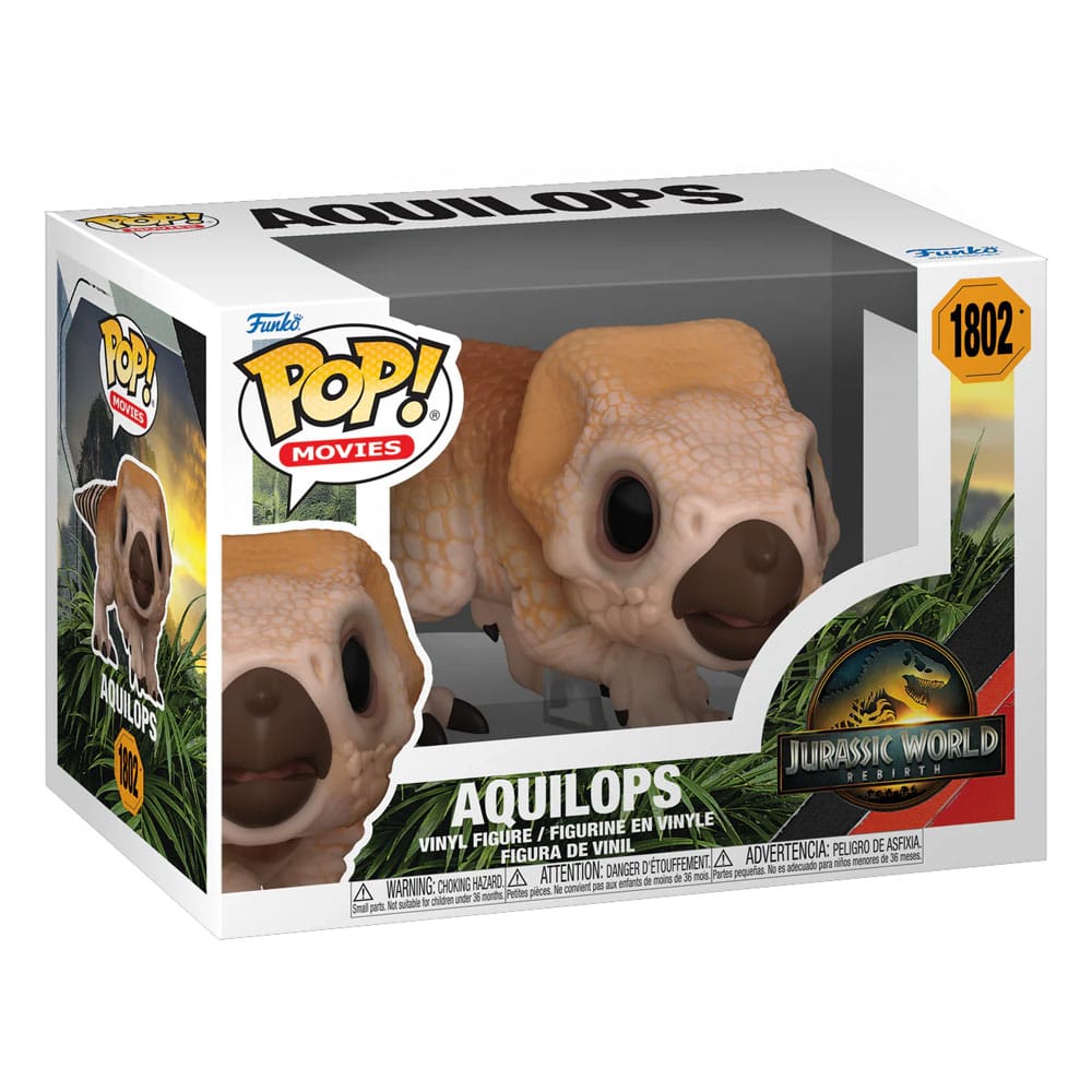 Aquilops jurassic world rebirth funko pop. Figura de vinilo de la línea 'pop! ', tamaño aprox. 9 cm.