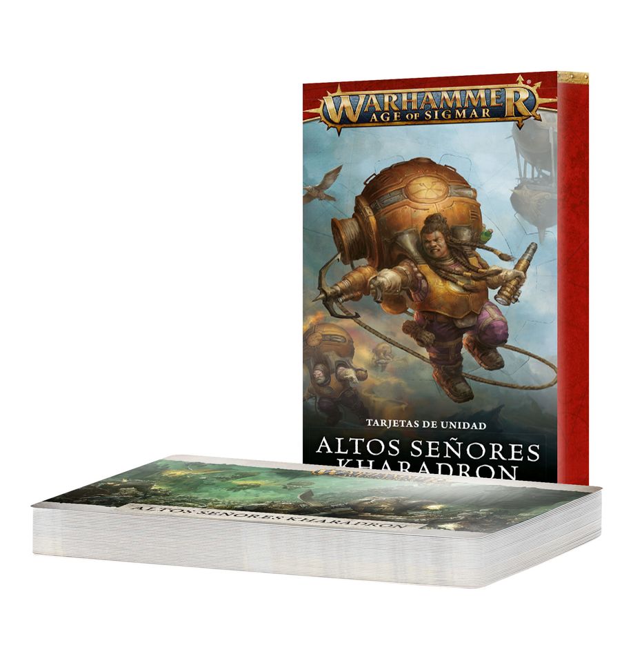 Warscroll cards: kharadron overlords (español) warhammer age of sigmar. Los altos señores kharadron van a la guerra con ejércitos sin parangón en los reinos mortales: imponentes areobajeles, guerreros flotantes y una potencia de fuego que deja en ridículo a otras fuerzas. Enfrentarse a ellos es enfrentarse a una ciencia y tecnología a la altura de la hechicería y la magia. Este set de 34 tarjetas te ayudará a llevar un seguimiento de tus altos señores kharadron en partidas de warhammer age of sigmar. Hay tarjetas de unidad individuales para cada unidad y elemento de terreno de facción, con sus perfiles, equipo, opciones y habilidades especiales. Son la forma ideal de consultar fácilmente la información clave en el fragor de la batalla. También encontrarás tarjetas de unidad especiales para partidas de punta de lanza.