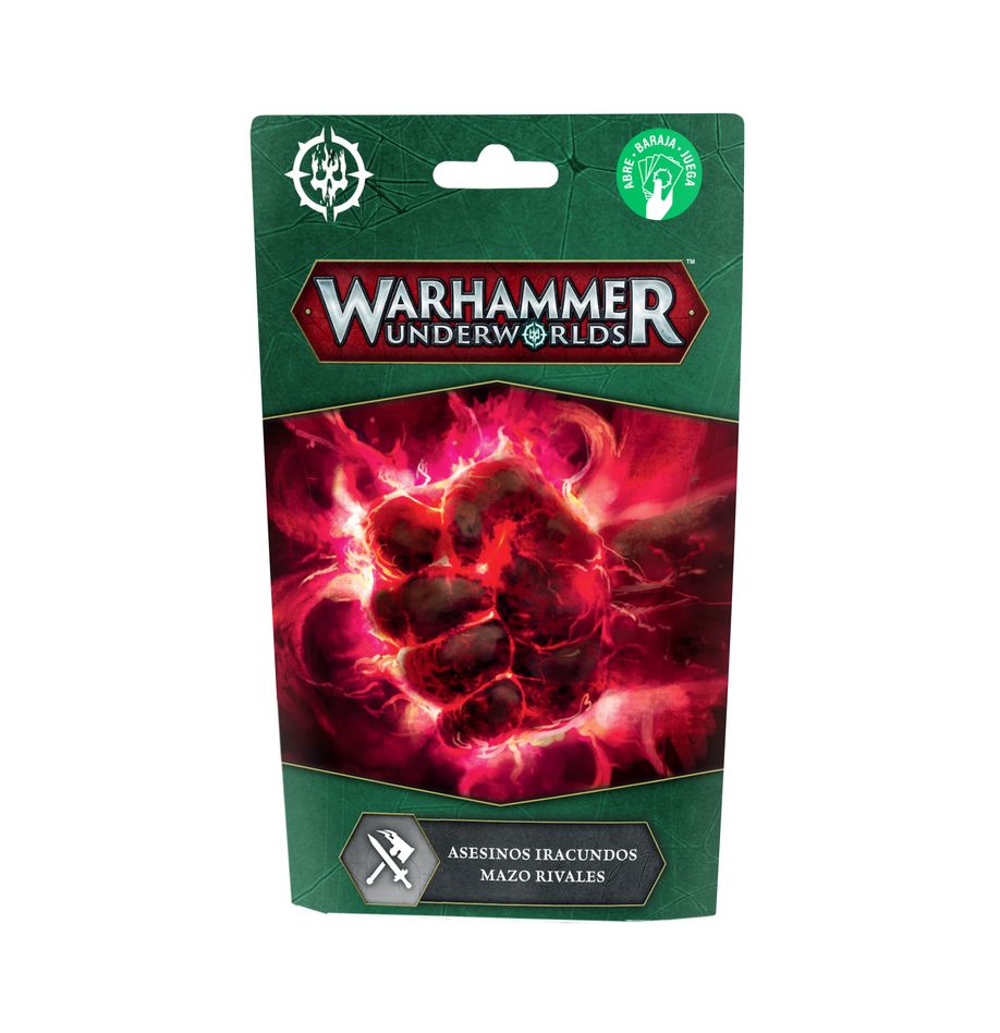 Raging slayers rivals deck (españa) warhammer underworlds.   la montaña sobre la que se erige ascuagarda está repleta de profundas vetas de piedrascua, un mineral que alienta los iracundos corazones de aquellos guerreros que buscan arder con luz propia, aun a riesgo de que el fuego lo consuma todo, incluido a su portador. Asesinos iracundos es un mazo rivales completo y listo para jugar que cualquier banda puede utilizar en partidas de warhammer underworlds. ¡abre el paquete, baraja las cartas y listo! El mazo está clasificado bajo el estilo de juego asalto e introduce el nuevo estado “iracundo”, que potencia las habilidades de combate de tus guerreros. Lanza cargas y acumula marcadores de ira para que tus guerreros sean iracundos. Este mazo combina a la perfección con cualquier banda de estilo asalto. Puedes usar las cartas solas o combinarlas con otro mazo para crearte un mazo personalizado de formato némesis.