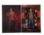 ULTIMATE FREDDY KRUEGER A NIGHTMARE ON ELM STREET 30TH ANNIVERSARY. NECA presenta la versión definitiva de Freddy como apareció por primera vez en el clásico de 1984. Freddy mide casi 7″ y cuenta con una parte inferior del cuerpo totalmente articulada con muslos y rodillas articulados. La figura viene con 3 cabezas intercambiables, incluyendo la boca cerrada, boca abierta mueca, y la cara del cráneo. Cuenta con una mano izquierda intercambiable con 2 dedos cortados e incluye una máscara de piel muerta, un teléfono con lengua y su fiel fedora. Cargada de características, detalles y articulaciones, ¡esta es la figura de Freddy que hay que tener! Embalaje de coleccionista en caja con ventana y solapa de apertura.