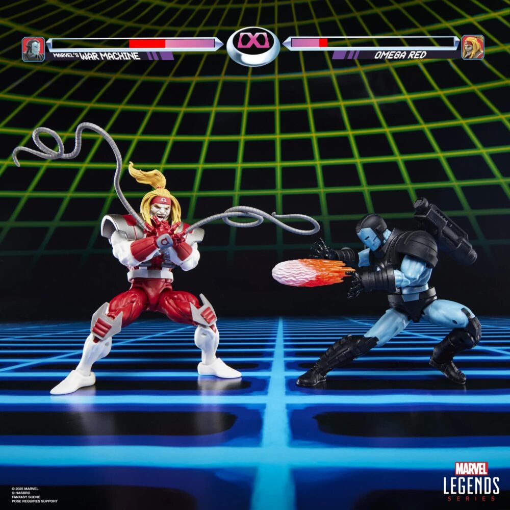 Pack de 2 figuras articulada de 16 cm de los personajes war machine vs omega red 2 marvel legends series gamerverse de hasbro