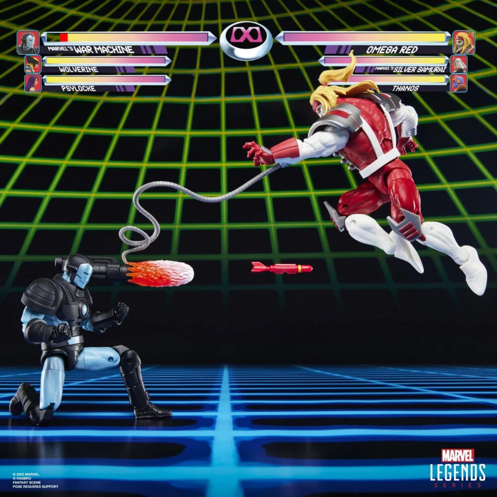 Pack de 2 figuras articulada de 16 cm de los personajes war machine vs omega red 2 marvel legends series gamerverse de hasbro