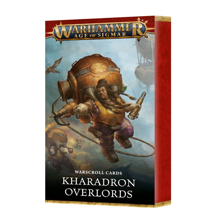 Warscroll cards: kharadron overlords (español) warhammer age of sigmar. Solo en inglés. The kharadron overlords go to war with armies unlike anything else in the mortal realms – mighty sky vessels, floating warriors, and firepower that puts other forces to shame. To face them is to come to terms with science and technology that is every bit the match for sorcery and magic. This set of 34 cards will help you keep track of your kharadron overlords in games of warhammer age of sigmar. There are individual warscroll cards for each unit and faction terrain feature – detailing their profiles, wargear, options, and special abilities. They are an ideal way to easily check key information in the heat of battle. You'll also find special warscroll cards for use in spearhead games.