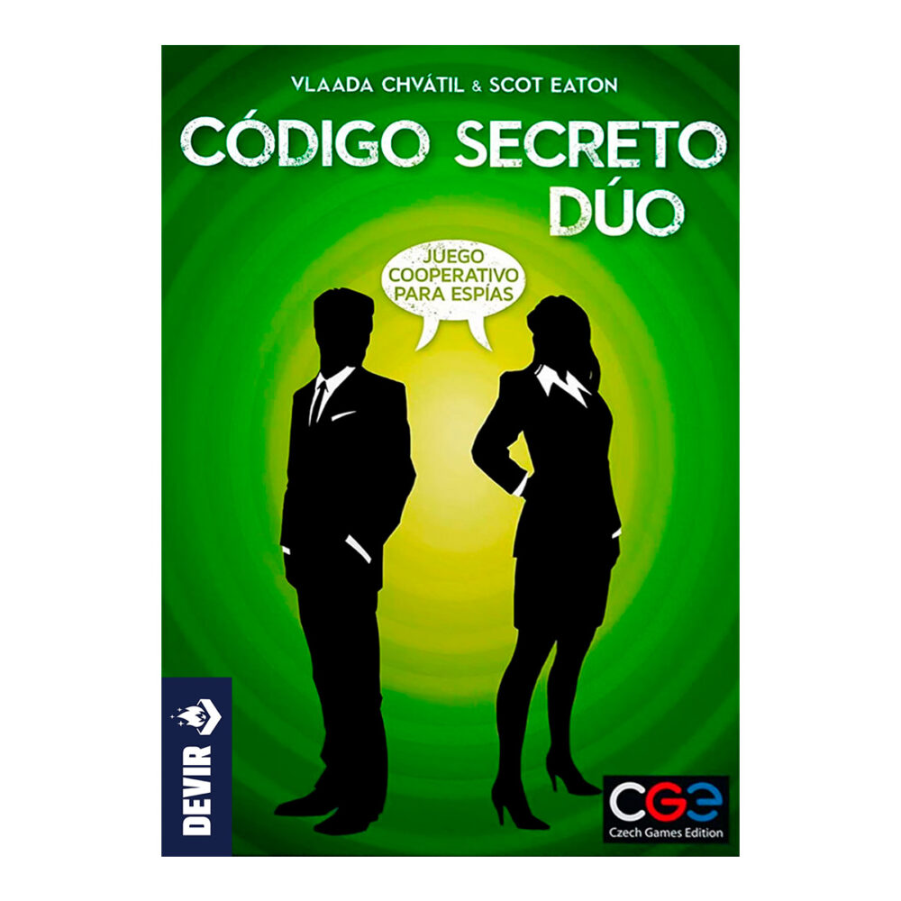 Codigo secreto: duo. Es un juego cooperativo para dos o más jugadores, donde se mezcla la intriga, el espionaje y las claves secretas. ¡ponte en la piel de un espía y juega contrarreloj para descubrir juntos a tus compañeros el código secreto! Este juego se basa en su hermano mayo, código secreto, aunque en formato cooperativo.  código secreto: dúo fue lanzado en el año 2017 y diseñado por el prestigioso vlaada chvátil (galaxy trucker, through the ages o mage knight). Permite partidas de 2 a 99 jugadores, con partidas de menos de 30 minutos de duración. ¿pero en qué se diferencia este código secreto: dúo respecto al juego original? Principalmente, es que el bueno de vlaada chvátil se las ha ingeniado para adaptar las mecánicas del famoso código secreto para convertirlo en un juego cooperativo.  aunque la esencia se mantiene, el juego adquiere una nueva dimensión gracias a la tensión que se genera. Y es que gracias al contador de tiempo, el juego se vuelve frenético. Disponemos de únicamente 9 turnos para adivinar los agentes. ¡los últimos turnos son una auténtica bomba de relojería a punto de explotar! En el modo de juegos para dos personas el nivel de dificultad es bastante alto, ya que es necesario tener una gran sintonía con el otro jugador: deberás ser capaz de entender como piensa y colaborar para desentrañar el misterio oculto tras el código secreto. Incluye un espectacular modo campaña, con ciertas condiciones de tiempo variables y aciertos que van cambiando en función de la partida. Como hemos dicho, dúo mantiene la misma dinámica donde debemos adivinar palabras ligando conceptos, a la vez que evitamos otras. Un jugador conoce la localización de 9 de los 15 agentes, y el otro jugador sabrá otros 9 (varios coincidirán, lógicamente). Siempre habrá tres asesinos en la mesa: esto es, palabras prohibidas que, si el otro jugador las elige, pierde la partida de forma inmediata ¡mucho cuidado con las pistas que vamos dando! Sin embargo, los asesinos no son iguales para todos los jugadores: puede ser que el que es agente para ti sea un asesino para tu compañero ¡añade confusión y caos a tus partidas! Código secreto: dúo es un estupendo juego que añade el modo cooperativo a la gran mecánica de palabras secretas del original. Mucha diversión y emoción en cada partida ¡y es ideal para jugar en pareja!