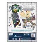 SAGRADA. Es un juego de mesa abstracto, en el que los jugadores tomarán el papel de artistas creadores de vitrales que intentarán producir la pieza más hermosa para exhibirla en el Templo Expiatorio de la Sagrada Familia de Antoni Gaudí. Como artistas, manipularemos piezas de vidrio, que en este juego se representan con dados de diferentes colores y grados de opacidad, indicados por el valor del dado, cuanto más bajo sea su valor, menor será su opacidad.  Al inicio del juego tendremos que elegir de manera aleatoria dos cartas de patrón y un tablero de marco. De las dos cartas de patrón se elige una, que se emplea durante toda la partida y se intentará completar, mientras que la otra se descarta. Este patrón marca algunas opacidades y número de dado que tendremos que conseguir. También, en la parte inferior, se indica su nivel de dificultad, que nos dará útiles fichas de donativos para poder pagar el uso de las cartas de herramienta del juego y que nos ayudarán a modificar restricciones de las reglas. Al inicio de cada partida de Sagrada se colocarán los 90 dados en la bolsa, se elegirá al azar el jugador inicial, que será quien saque de la bolsa, sin mirar, una cantidad de dados igual al doble de jugadores más uno (por ejemplo, si hay 2 jugadores sacaremos 5 dados). La partida se desarrolla en el sentido de las manecillas del reloj y cada jugador puede llevar a cabo las siguientes acciones en cualquier orden: elegir un dado y colocarlo en su vitral teniendo en cuenta que debe estar adyacente a otros dados, usar una carta de herencia pagando su coste en donativos, o pasar un turno sin realizar acciones. Tras el turno del último jugador sigue la ronda, pero en sentido contrario, y los dados restantes van al marcador de ronda, hasta jugar un total de 10 rondas.. Sagrada se puede jugar en modo solitario o con hasta cuatro jugadores, en partidas que duran de 30 a 45 minutos. Es ideal para los amantes de los juegos abstractos como los sudokus o los rompecabezas, ya que intentar armar los patrones con todas las restricciones aplicadas les proporcionará muchas partidas llenas de diversión. Conviértete en un artista del vitral en Sagrada, demuestra que eres quien tienes las mejores dotes artísticas y crea la mejor obra de arte para ser exhibida en el templo de la Sagrada Familia en este juego abstracto de colocación de dados. Consíguelo en tu tienda especializada en juegos de mesa favorita.