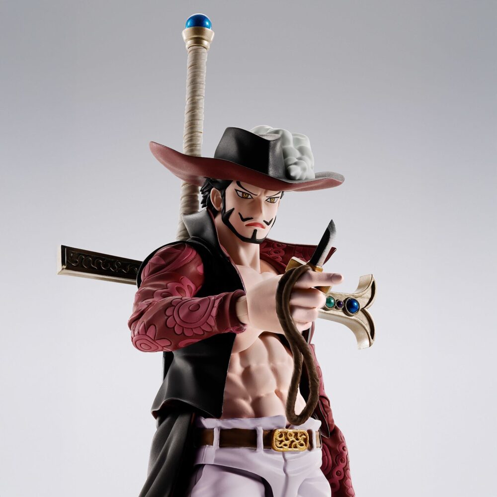 Dracule mihawk one piece sh figuarts. Se une a la colección s. H. Figuarts de tamashii nations esta figura collectors shop de dracule mihawk (también conocido como ojos de halcón), el pirata con el título del espadachín más fuerte del mundo. Mide unos 16,5 cm y está basada en su aparición en el anime “one piece”. Incluye 3x manos izquierdas, 4x manos derechas, 1x manos unidas, 3x expresiones faciales, 1x pieza con el cabello, 1x espada yoru y 1x expositor original. Como bonus cuenta con placas faciales para monkey d. Luffy -romance dawn- fig. 14,5 cm one piece sh figuarts y roronoa zoro -romance dawn- fig. 15 cm one piece sh figuarts (se venden por separado). Unidades limitadas.