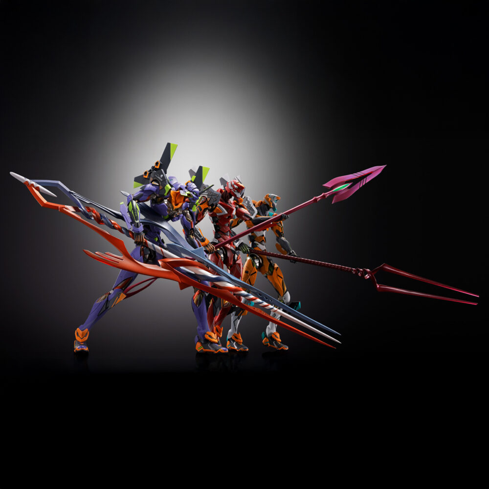 Eva test type-01 30th with the spear of gaius evangelion metal build. Tamashii incorpora a su colección metal build esta figura del evangelion 01 test type que conmemora el 30º aniversario de la serie original "evangelion". La figura mide aproximadamente 22 cm y destaca por su estructura interna de aleación metálica y alto nivel de detalle. Está equipada con una amplia gama de accesorios: 1x cuchillo progresivo, 1x espada de exterminio magoroku con su vaina, 1x espada de contraataque con su vaina, 1x rifle con accesorios adicionales, 1x pistola, 1x cable umbilical para la espalda, 1x cabeza con gafas protectoras intercambiable, 1x conjunto de espinilleras reforzadas y 6x pares de manos intercambiables. Además, está preparada para fijar todas estas armas en hombros y muslos. Se incluye una nueva versión de la lanza de gaius con una longitud que supera los 37 cm, acompañada de un pedestal con el logotipo del aniversario como holograma con acabado foil que incorpora y soportes para sostener con solidez tanto figura como lanza. Unidades limitadas.