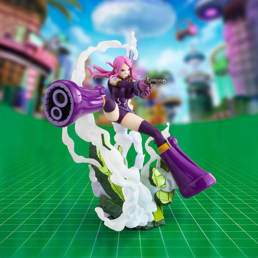 Jewelry bonney near death experience extra battle one piece figuarts zero. Tamashii incorpora a su colección figuarts zero la figura de jewelry bonney, basada en su aparición en el arco argumental egghead del anime "one piece". Con una altura de 16,5 cm, esta figura estática recrea su técnica experiencia cercana a la muerte, destacando el resquebrajamiento del suelo y los efectos de humo de su base. Fabricada en pvc y abs. Unidades limitadas.