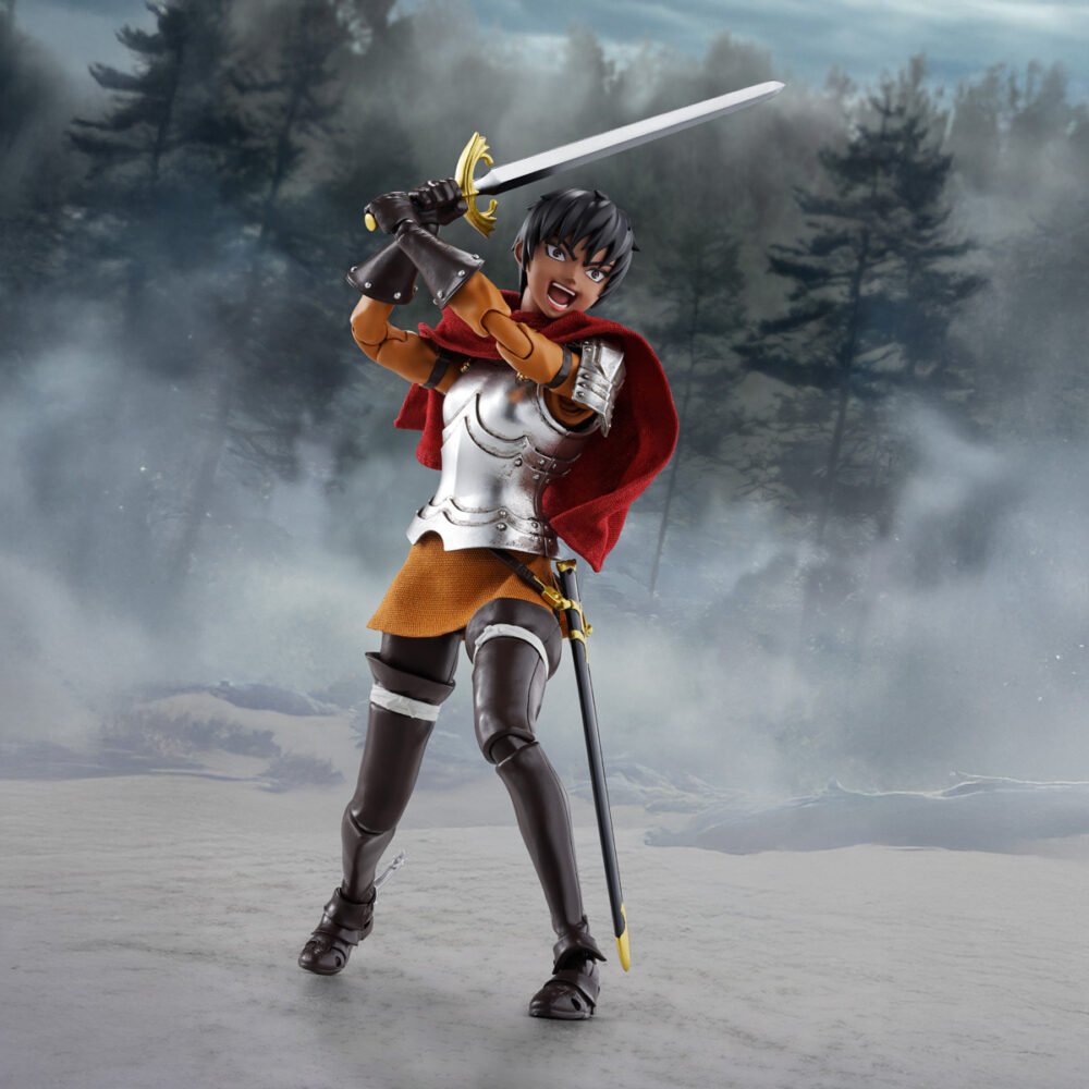 Casca the band of the hawk berserk sh figuarts. Tamashii añade a su colección s. H. Figuarts, la figura articulada de casca, miembro de la banda del halcón en las películas de animación "berserk: the golden age arch" ("berserk: la edad de oro" en españa). El desarrollo de esta figura de 15 cm de altura ha sido supervisado por studio gaga y cuenta con unas proporciones realistas, con un rostro fielmente reproducido mediante impresión digital. La armadura se ha coloreado de tal forma que refleja su uso en batalla. Se ha utilizado tela para confeccionar tanto la falda como la capa, esta última con alambre interno que permite recrear poses dinámicas y naturales. Se incluye 1x casco articulado (junto a 1x pieza de flequillo) que se puede abrir y cerrar, 4x pares de manos, 1x placa facial adicional y 1x espada. Unidades limitadas.