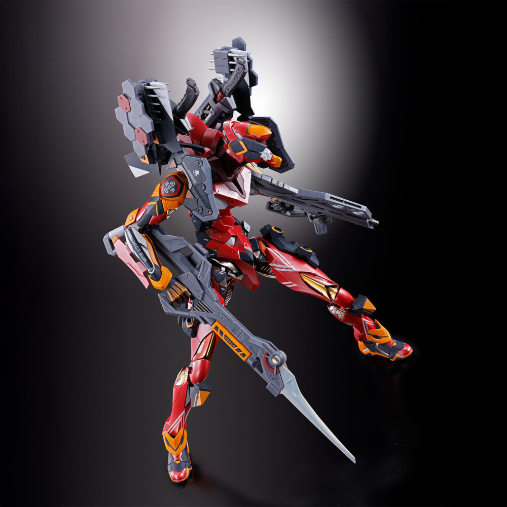 Eva unit 02 30th with the spear of gaius evangelion metal build.  para conmemorar el 30 aniversario de la serie evangelion , bandai spirits presenta una edición especial de metal build: eva unit 02 , ahora equipada con la impresionante lanza de cassius y una base personalizada. Este set de figuras de lujo incluye el cuerpo de la unidad eva 02 (mismas especificaciones que el lanzamiento de 2019), mejorado con la recién esculpida lanza de cassius, de aproximadamente 400 mm de longitud y con acabados transparentes y pintura metalizada para una apariencia premium. La base negra incluida lleva el logo del 30. º aniversario estampado en lámina holográfica e incluye accesorios de exhibición, como piezas especiales para sujetar la lanza y articulaciones para exhibiciones aéreas. Un proyecto colaborativo con la tienda oficial de evangelion, esta es una pieza central de celebración que los fanáticos no querrán perderse.