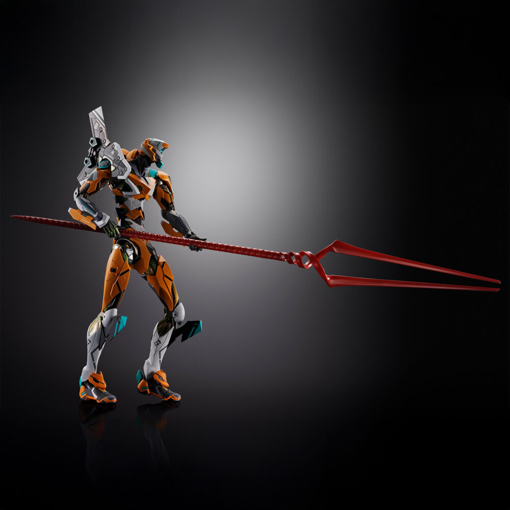 Eva unit 00 / unit 00 modified with the spear of gaius evangelion metal build.  para celebrar el 30. ° aniversario de la serie evangelion , bandai spirits presenta una edición especial metal build eva unit 00 / unit 00 modified , completa con la icónica lanza de longinus y una base de exhibición conmemorativa. Este set de figuras premium incluye la unidad eva 00, fielmente elaborada con detalles intrincados y articulación dinámica. Incluye una lanza de longino recién esculpida, de aproximadamente 380 mm de longitud, mejorada con piezas transparentes y pintura metálica para un acabado de lujo. El set también incluye una base de exhibición negra personalizada, adornada con el logo del 30. º aniversario en lámina holográfica, piezas especiales para sujetar la lanza y articulaciones para poses aéreas. Imprescindible para los coleccionistas de evangelion, este lanzamiento conmemorativo combina artesanía de alta gama con accesorios exclusivos para crear una pieza central inolvidable.