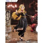 MARCILLE DONATO DRESS STYLE VERSION DELICIOUS IN DUNGEON TENITOL TALL. Furyu añade a su colección Tenitol Tall la figura de Marcille Donato con un vestido negro y detalles dorados, un diseño original exclusivo para la marca. Está basada en su aparición en el anime "Delicious in Dungeon" ("Tragones y Mazmorras" en España) y muestra a la elfo de una manera muy dinámica y lujosa gracias a los detalles del pelo y la ropa. La figura mide aproximadamente 28 cm y cuenta con una base circular transparente que le aporta estabilidad.