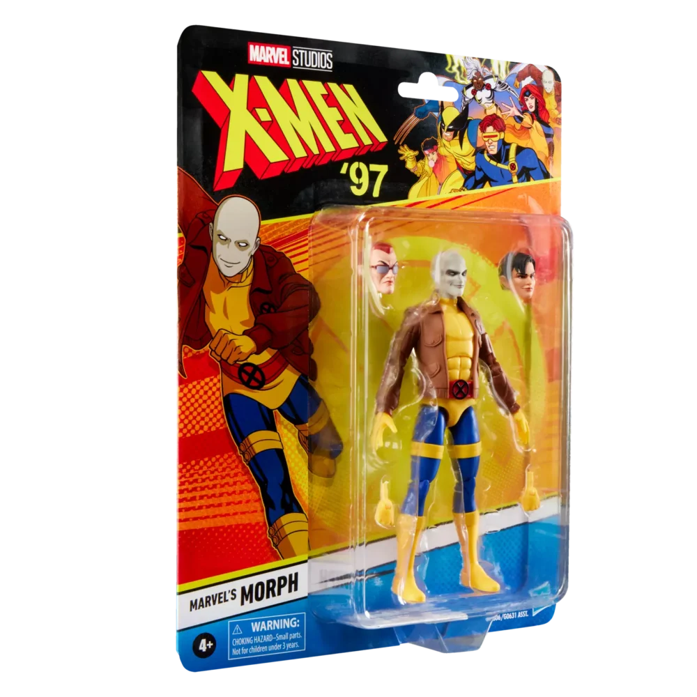 Morph x-men 97. Marvel legends series.  esta figura marvel coleccionable tiene una escala de 15 cm y está inspirada en la apariencia del personaje en la serie x-men '97 de marvel studios. Este set de figura de acción de marvel viene con 4 accesorios, incluyendo 2 cabezas alternativas y un set de manos alternativas. Las figuras de acción marvel de hasbro a escala de 15 cm son ideales para exhibirlas en las colecciones de los fans. Reimagina escenas inspiradas en la serie en tus estantes con los artículos de colección de marvel. Esta figura cuenta con diseño premium y cabeza, brazos y piernas completamente articulables escala de la figura: 15 cm copyright 2025 marvel. Hasbro y todos los términos relacionados son marcas registradas de hasbro.