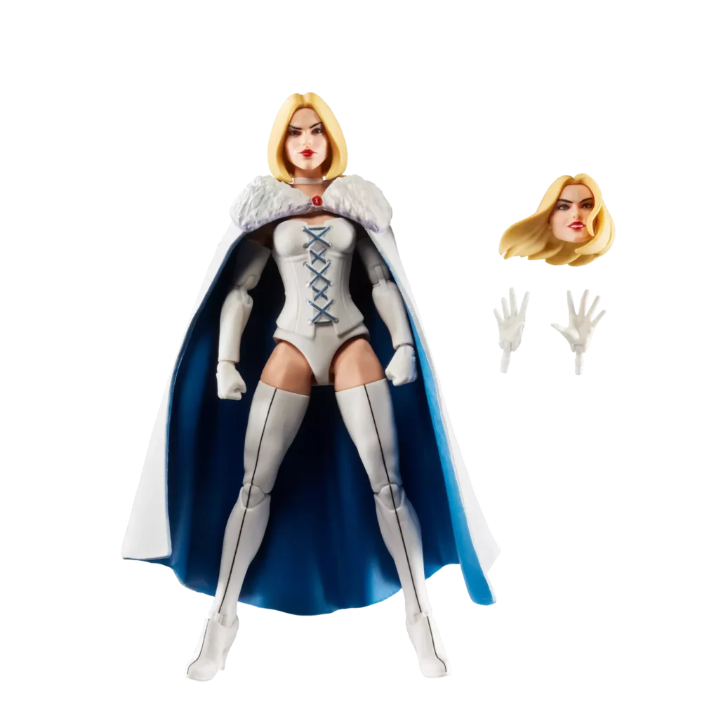 Emma frost x-men 97 marvel legends series. Esta figura marvel coleccionable tiene una escala de 15 cm y está inspirada en la apariencia del personaje en la serie x-men '97 de marvel studios. Este set de figura de acción de marvel viene con 3 accesorios, incluyendo una cabeza y manos alternativas. Las figuras de acción marvel de hasbro a escala de 15 cm son ideales para exhibirlas en las colecciones de los fans. Reimagina escenas inspiradas en la serie en tus estantes con los artículos de colección de marvel. Esta figura cuenta con diseño premium y cabeza, brazos y piernas completamente articulables escala de la figura: 15 cm copyright 2025 marvel. Hasbro y todos los términos relacionados son marcas registradas de hasbro.
