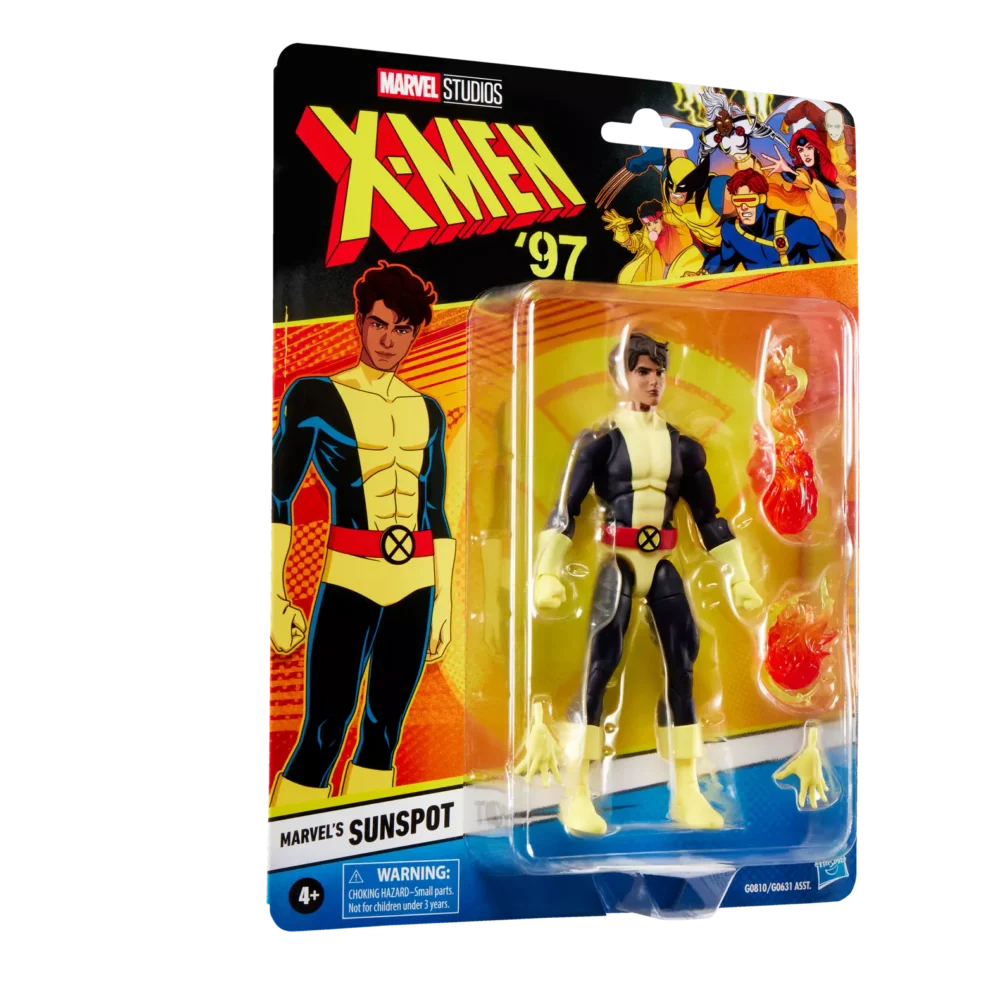 Sunspot x-men 97 marvel legends series. Esta figura marvel coleccionable tiene una escala de 15 cm y está inspirada en la apariencia del personaje en la serie x-men '97 de marvel studios. Este set de figura de acción marvel viene con 4 accesorios, incluyendo manos alternativas y efectos de poder. Las figuras de acción marvel de hasbro a escala de 15 cm son ideales para exhibirlas en las colecciones de los fans. Reimagina escenas inspiradas en la serie en tus estantes con los artículos de colección de marvel. Esta figura cuenta con diseño premium y cabeza, brazos y piernas completamente articulables escala de la figura: 15 cm copyright 2025 marvel. Hasbro y todos los términos relacionados son marcas registradas de hasbro.