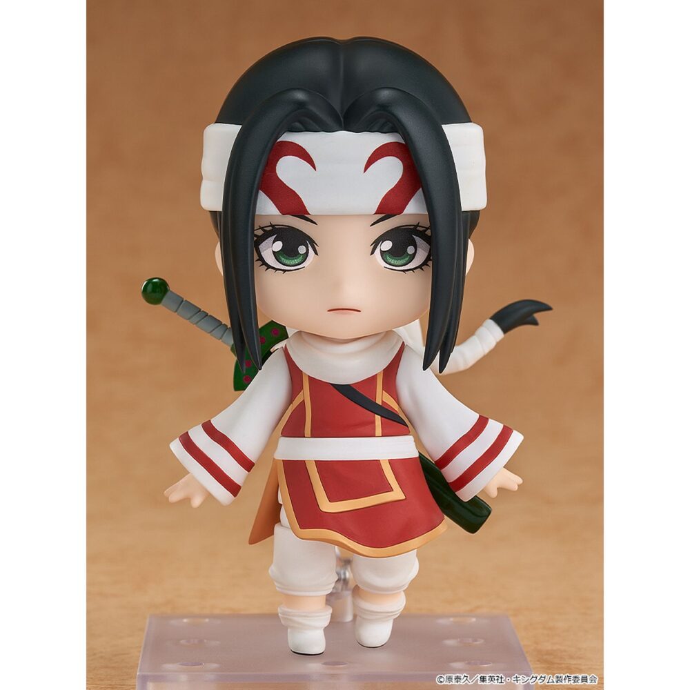 Kyou kai kingdom nendoroid. Good smile arts shanghai presenta en su colección nendoroid la figura de kyou kai, la misteriosa guerrera de la serie "kingdom". Esta figura articulada de aproximadamente 10 cm incluye 3x placas faciales (seria, sonriente y de combate), 1x espada ryoku sui, 1x funda de ryoku sui, 1x carne de conejo y otros complementos para diferentes poses. Viene con base transparente para exposición.