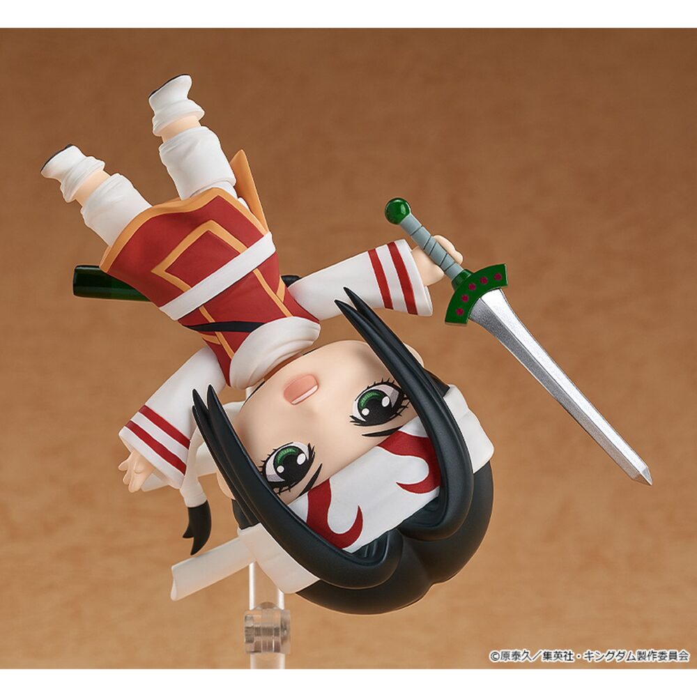 Kyou kai kingdom nendoroid. Good smile arts shanghai presenta en su colección nendoroid la figura de kyou kai, la misteriosa guerrera de la serie "kingdom". Esta figura articulada de aproximadamente 10 cm incluye 3x placas faciales (seria, sonriente y de combate), 1x espada ryoku sui, 1x funda de ryoku sui, 1x carne de conejo y otros complementos para diferentes poses. Viene con base transparente para exposición.