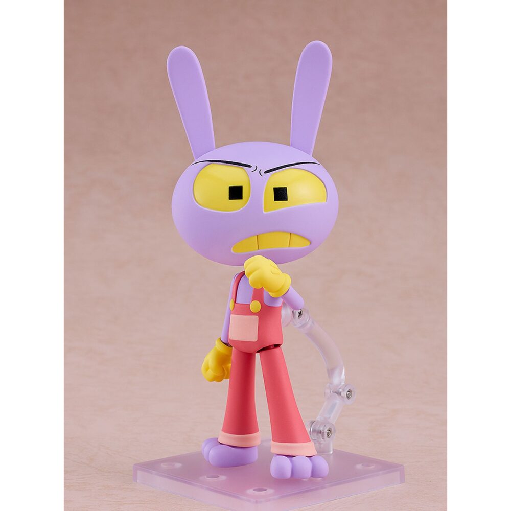 Jax the amazing digital circus nendoroid. Good smile company incorpora a su colección nendoroid esta figura de jax, inspirada en su personaje de la serie de animación generada por ordenador "the amazing digital circus". Con una altura aproximada de 13 cm, incluye 3x placas faciales (sonriente, enfadado y haciendo pucheros), 1x llave, manos intercambiables, 1x base con soporte transparente y otros accesorios opcionales que permiten recrear múltiples poses. Ideal para exponer con pomni fig 10 cm the amazing digital circus nendoroid (se venden por separado).